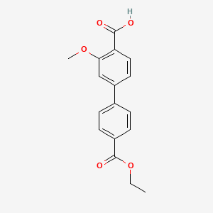 molecular formula C17H16O5 B6408185 4-(4-Ethoxycarbonylphenyl)-2-methoxybenzoic acid, 95% CAS No. 1261916-11-3