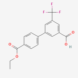 molecular formula C17H13F3O4 B6408193 3-(4-Ethoxycarbonylphenyl)-5-trifluoromethylbenzoic acid, 95% CAS No. 1261916-36-2