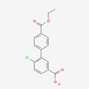 molecular formula C16H13ClO4 B6408200 4-Chloro-3-(4-ethoxycarbonylphenyl)benzoic acid, 95% CAS No. 929891-79-2