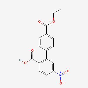 molecular formula C16H13NO6 B6408206 2-(4-Ethoxycarbonylphenyl)-4-nitrobenzoic acid, 95% CAS No. 1261916-30-6