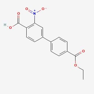 molecular formula C16H13NO6 B6408218 4-(4-Ethoxycarbonylphenyl)-2-nitrobenzoic acid, 95% CAS No. 1261986-27-9