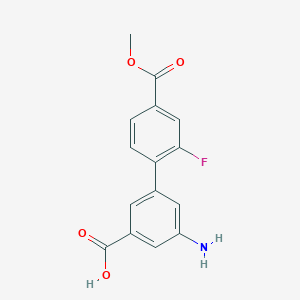 molecular formula C15H12FNO4 B6408243 3-Amino-5-(2-fluoro-4-methoxycarbonylphenyl)benzoic acid, 95% CAS No. 1261994-81-3