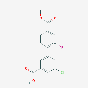 molecular formula C15H10ClFO4 B6408307 5-Chloro-3-(2-fluoro-4-methoxycarbonylphenyl)benzoic acid, 95% CAS No. 1261940-16-2