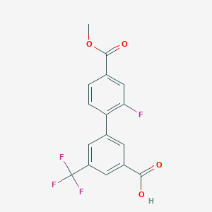 molecular formula C16H10F4O4 B6408357 3-(2-Fluoro-4-methoxycarbonylphenyl)-5-trifluoromethylbenzoic acid, 95% CAS No. 1261994-91-5