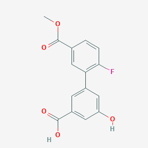 3-(2-Fluoro-5-methoxycarbonylphenyl)-5-hydroxybenzoic acid, 95%