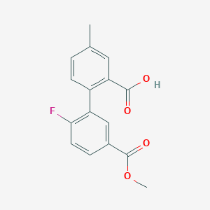 2-(2-Fluoro-5-methoxycarbonylphenyl)-5-methylbenzoic acid, 95%