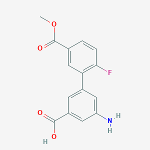 molecular formula C15H12FNO4 B6408393 3-Amino-5-(2-fluoro-5-methoxycarbonylphenyl)benzoic acid, 95% CAS No. 1261982-36-8