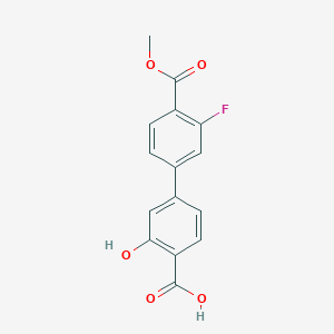 molecular formula C15H11FO5 B6408557 4-(3-Fluoro-4-methoxycarbonylphenyl)-2-hydroxybenzoic acid, 95% CAS No. 1261906-85-7