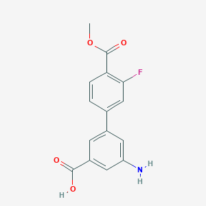 molecular formula C15H12FNO4 B6408578 3-Amino-5-(3-fluoro-4-methoxycarbonylphenyl)benzoic acid, 95% CAS No. 1261940-44-6