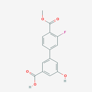 molecular formula C15H11FO5 B6408586 3-(3-Fluoro-4-methoxycarbonylphenyl)-5-hydroxybenzoic acid, 95% CAS No. 1261987-02-3