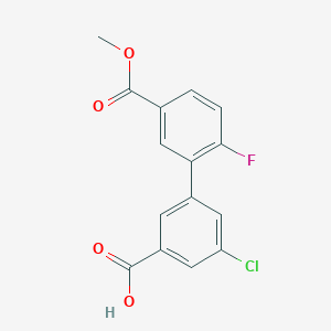 molecular formula C15H10ClFO4 B6408589 5-Chloro-3-(2-fluoro-5-methoxycarbonylphenyl)benzoic acid, 95% CAS No. 1261931-19-4