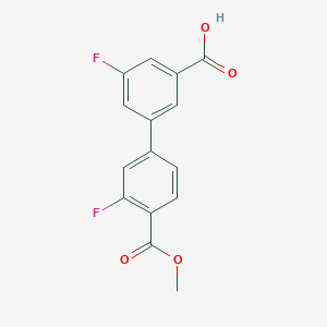 molecular formula C15H10F2O4 B6408615 5-Fluoro-3-(3-fluoro-4-methoxycarbonylphenyl)benzoic acid, 95% CAS No. 1261898-53-6