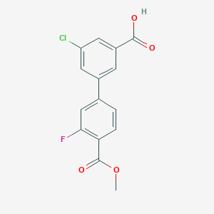 molecular formula C15H10ClFO4 B6408642 5-Chloro-3-(3-fluoro-4-methoxycarbonylphenyl)benzoic acid, 95% CAS No. 1261940-62-8