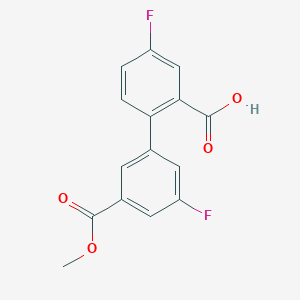 molecular formula C15H10F2O4 B6408699 5-Fluoro-2-(3-fluoro-5-methoxycarbonylphenyl)benzoic acid, 95% CAS No. 1261898-55-8