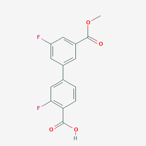 molecular formula C15H10F2O4 B6408740 2-Fluoro-4-(3-fluoro-5-methoxycarbonylphenyl)benzoic acid, 95% CAS No. 1261982-57-3