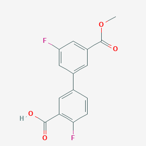 molecular formula C15H10F2O4 B6408755 2-Fluoro-5-(3-fluoro-5-methoxycarbonylphenyl)benzoic acid, 95% CAS No. 1261934-14-8