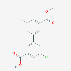 5-Chloro-3-(3-fluoro-5-methoxycarbonylphenyl)benzoic acid, 95%