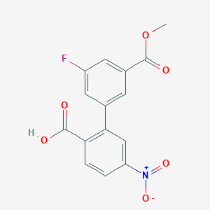 2-(3-Fluoro-5-methoxycarbonylphenyl)-4-nitrobenzoic acid, 95%