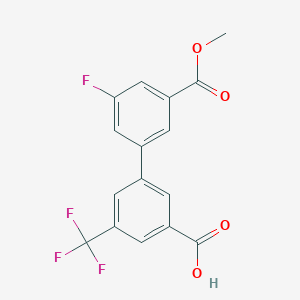 molecular formula C16H10F4O4 B6408801 3-(3-Fluoro-5-methoxycarbonylphenyl)-5-trifluoromethylbenzoic acid, 95% CAS No. 1261934-53-5