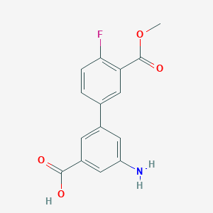 molecular formula C15H12FNO4 B6408845 3-Amino-5-(4-fluoro-3-methoxycarbonylphenyl)benzoic acid, 95% CAS No. 1261982-77-7