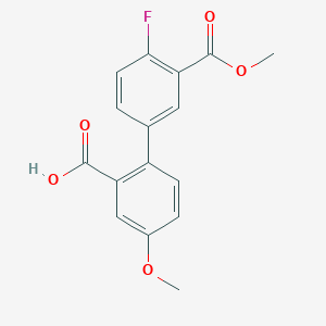 2-(4-Fluoro-3-methoxycarbonylphenyl)-5-methoxybenzoic acid, 95%