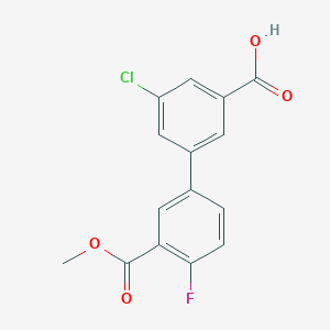 molecular formula C15H10ClFO4 B6408916 5-Chloro-3-(4-fluoro-3-methoxycarbonylphenyl)benzoic acid, 95% CAS No. 1262010-36-5