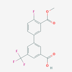 molecular formula C16H10F4O4 B6408933 3-(4-Fluoro-3-methoxycarbonylphenyl)-5-trifluoromethylbenzoic acid, 95% CAS No. 1261912-59-7