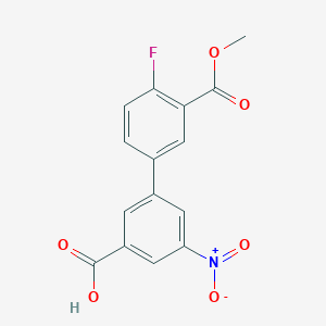 molecular formula C15H10FNO6 B6408941 3-(4-Fluoro-3-methoxycarbonylphenyl)-5-nitrobenzoic acid, 95% CAS No. 1261934-75-1