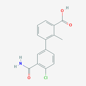 molecular formula C15H12ClNO3 B6408948 3-(3-Carbamoyl-4-chlorophenyl)-2-methylbenzoic acid, 95% CAS No. 1261913-34-1