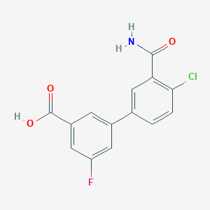 molecular formula C14H9ClFNO3 B6408996 3-(3-Carbamoyl-4-chlorophenyl)-5-fluorobenzoic acid, 95% CAS No. 1261934-91-1