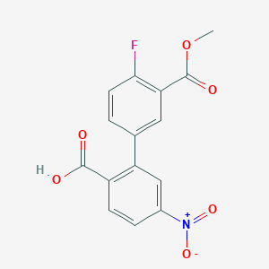molecular formula C15H10FNO6 B6409015 2-(4-Fluoro-3-methoxycarbonylphenyl)-4-nitrobenzoic acid, 95% CAS No. 1261913-20-5