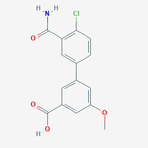 molecular formula C15H12ClNO4 B6409023 3-(3-Carbamoyl-4-chlorophenyl)-5-methoxybenzoic acid, 95% CAS No. 1261934-27-3