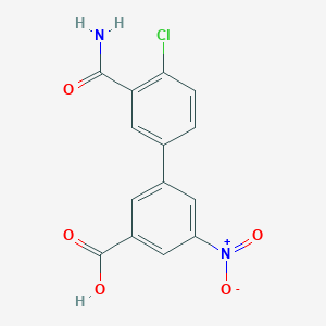molecular formula C14H9ClN2O5 B6409075 3-(3-Carbamoyl-4-chlorophenyl)-5-nitrobenzoic acid, 95% CAS No. 1262005-13-9