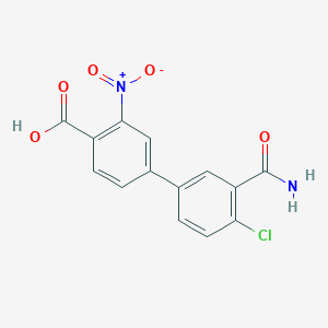 molecular formula C14H9ClN2O5 B6409079 4-(3-Carbamoyl-4-chlorophenyl)-2-nitrobenzoic acid, 95% CAS No. 1261966-58-8