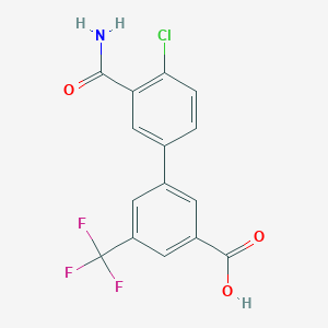 molecular formula C15H9ClF3NO3 B6409092 3-(3-Carbamoyl-4-chlorophenyl)-5-trifluoromethylbenzoic acid, 95% CAS No. 1261966-86-2