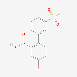 molecular formula C14H11FO4S B6409125 5-Fluoro-2-(3-methylsulfonylphenyl)benzoic acid, 95% CAS No. 1262005-19-5