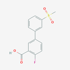 molecular formula C14H11FO4S B6409128 2-Fluoro-5-(3-methylsulfonylphenyl)benzoic acid, 95% CAS No. 1261912-92-8