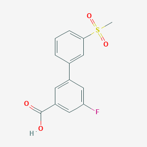 molecular formula C14H11FO4S B6409178 5-Fluoro-3-(3-methylsulfonylphenyl)benzoic acid, 95% CAS No. 1261983-19-0