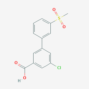 molecular formula C14H11ClO4S B6409181 5-Chloro-3-(3-methylsulfonylphenyl)benzoic acid, 95% CAS No. 1262010-50-3