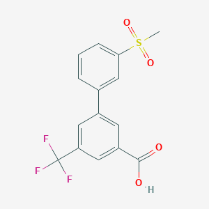 molecular formula C15H11F3O4S B6409187 3-(3-Methylsulfonylphenyl)-5-trifluoromethylbenzoic acid, 95% CAS No. 1261976-76-4
