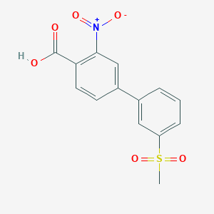 molecular formula C14H11NO6S B6409193 4-(3-Methylsulfonylphenyl)-2-nitrobenzoic acid, 95% CAS No. 1261966-93-1