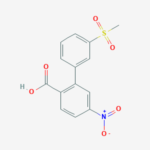 molecular formula C14H11NO6S B6409218 2-(3-Methylsulfonylphenyl)-4-nitrobenzoic acid, 95% CAS No. 1261935-81-2