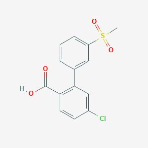 molecular formula C14H11ClO4S B6409225 4-Chloro-2-(3-methylsulfonylphenyl)benzoic acid, 95% CAS No. 1261993-89-8