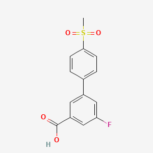 molecular formula C14H11FO4S B6409262 5-Fluoro-3-(4-methylsulfonylphenyl)benzoic acid, 95% CAS No. 1262005-26-4