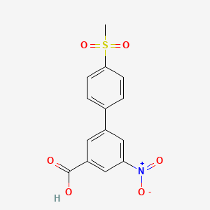 molecular formula C14H11NO6S B6409323 3-(4-Methylsulfonylphenyl)-5-nitrobenzoic acid, 95% CAS No. 1262009-69-7