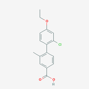 molecular formula C16H15ClO3 B6409344 4-(2-Chloro-4-ethoxyphenyl)-3-methylbenzoic acid, 95% CAS No. 1261936-07-5