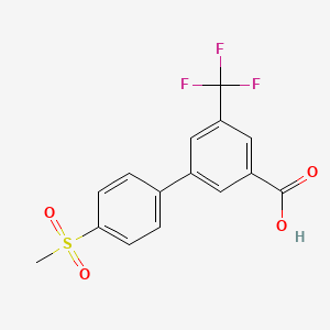molecular formula C15H11F3O4S B6409348 3-(4-Methylsulfonylphenyl)-5-trifluoromethylbenzoic acid, 95% CAS No. 1261987-35-2