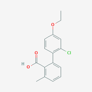 molecular formula C16H15ClO3 B6409355 2-(2-Chloro-4-ethoxyphenyl)-6-methylbenzoic acid, 95% CAS No. 1261913-71-6