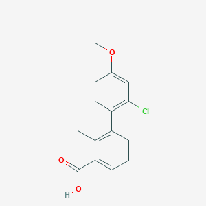 molecular formula C16H15ClO3 B6409362 3-(2-Chloro-4-ethoxyphenyl)-2-methylbenzoic acid, 95% CAS No. 1261893-47-3