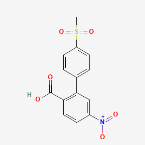 molecular formula C14H11NO6S B6409369 2-(4-Methylsulfonylphenyl)-4-nitrobenzoic acid, 95% CAS No. 1261913-66-9